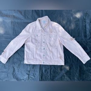 Refuge Brand Light Pink Ripped Jean Jacket